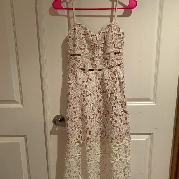 Lulus White MIDI Dress w. Removable straps - Picture 3 of 5